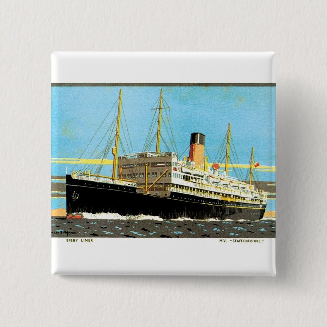 Badge Carré 5 Cm RMS Staffordshire (Devant)