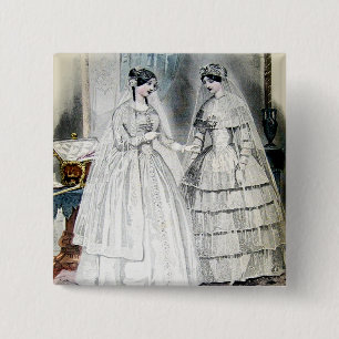 Badge Carré 5 Cm Robe Mariage victorienne
