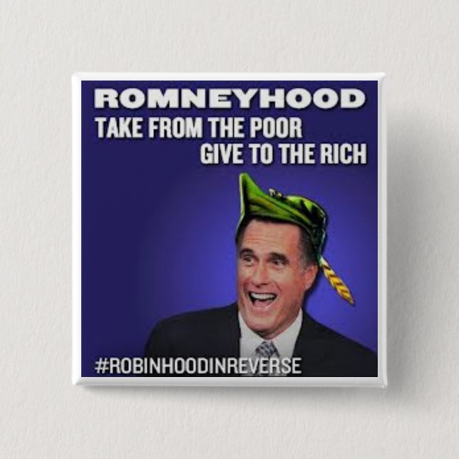 Badge Carré 5 Cm Robin Hood dans Romneyhood inverse (Devant)