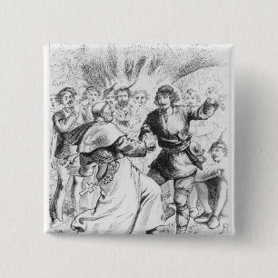 Badge Carré 5 Cm Robin Hood et l'évêque