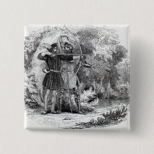 Badge Carré 5 Cm Robin Hood et petit John
