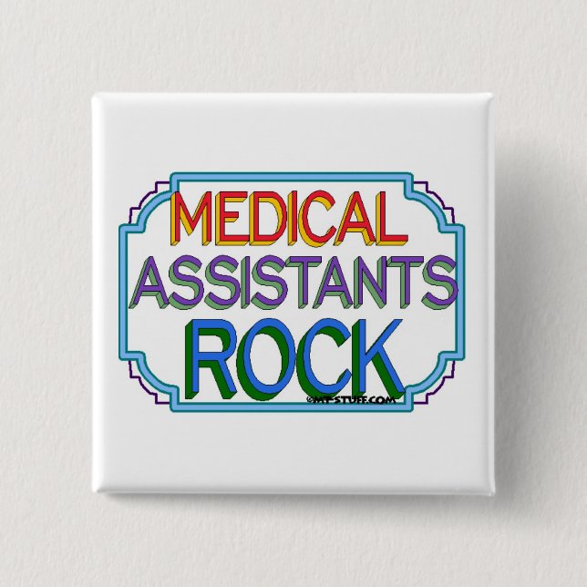 Badge Carré 5 Cm Roche d'aides médicaux (Devant)