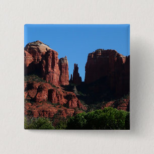 Badge Carré 5 Cm Rocher de la Cathédrale à Sedona Arizona Monument