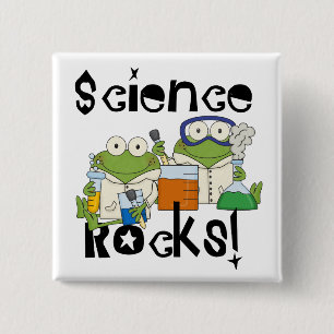 Badge Carré 5 Cm Roches de la Science de grenouilles