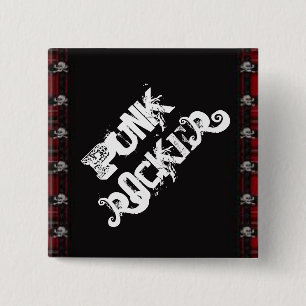 Badge Carré 5 Cm Rocker punk