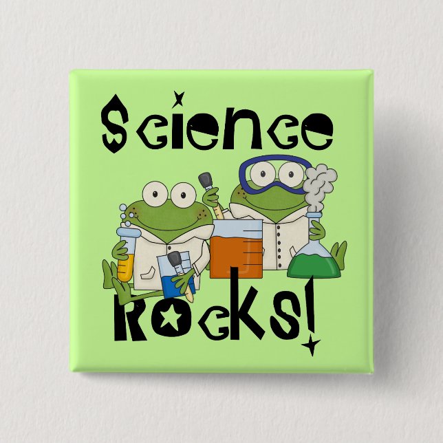 Badge Carré 5 Cm Rocks de la science des grenouilles (Devant)