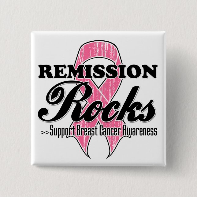 Badge Carré 5 Cm Rocks de remise - Sensibilisation au cancer du sei (Devant)