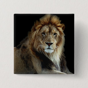 Badge Carré 5 Cm Roi fier du règne animal