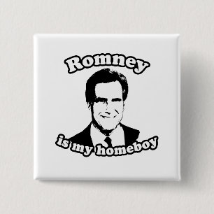 BADGE CARRÉ 5 CM ROMNEY EST MON HOMEBOY