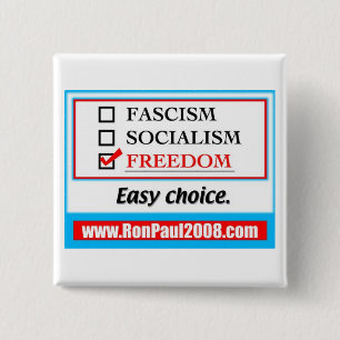 Badge Carré 5 Cm Ron Paul 2008