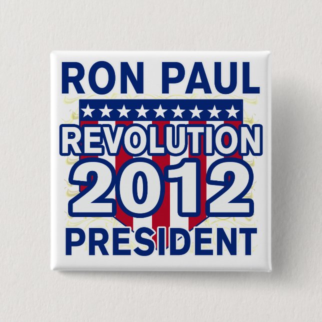 Badge Carré 5 Cm Ron Paul pour le président 2012 T-shirts (Devant)