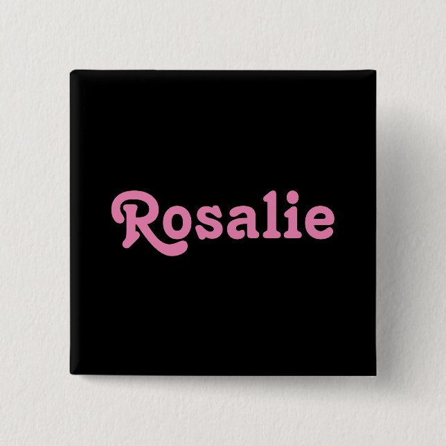 Badge Carré 5 Cm Rosalie de bouton (Devant)