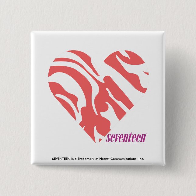 Badge Carré 5 Cm Rose 2 de zèbre (Devant)