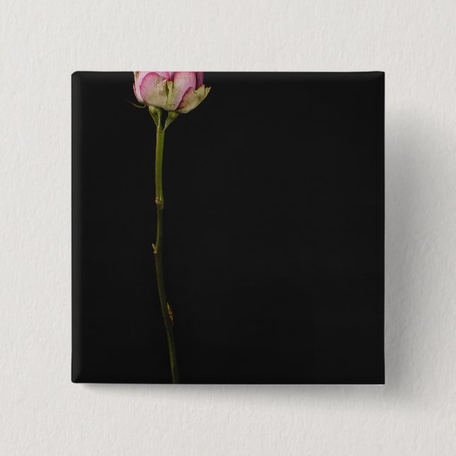 Badge Carré 5 Cm Rose 3 de rose (Devant)