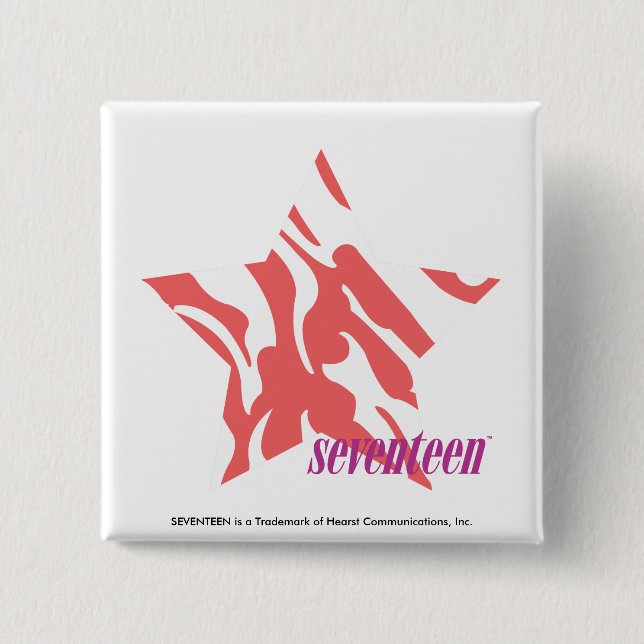 Badge Carré 5 Cm Rose 3 de zèbre (Devant)