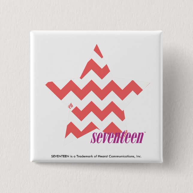Badge Carré 5 Cm Rose 4 de zigzag (Devant)