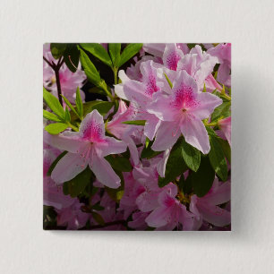 Badge Carré 5 Cm Rose Azalea Bush printemps floral