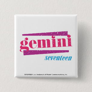 Badge Carré 5 Cm Rose de Gémeaux