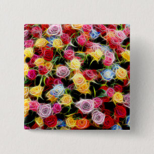 Badge Carré 5 Cm Rose de la sensation