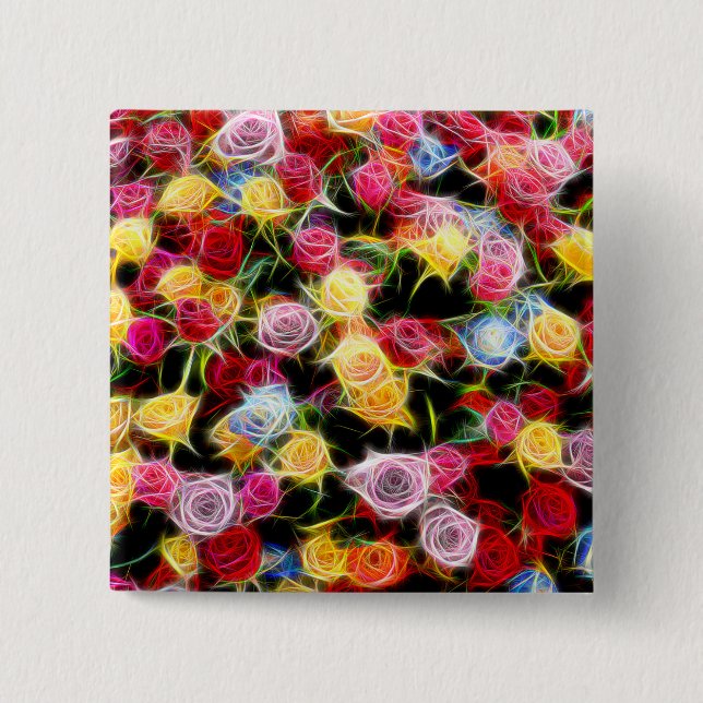 Badge Carré 5 Cm Rose de la sensation (Devant)