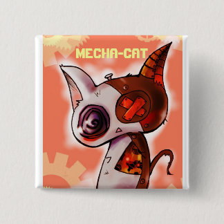Badge Carré 5 Cm Rose de Mecha-Chat
