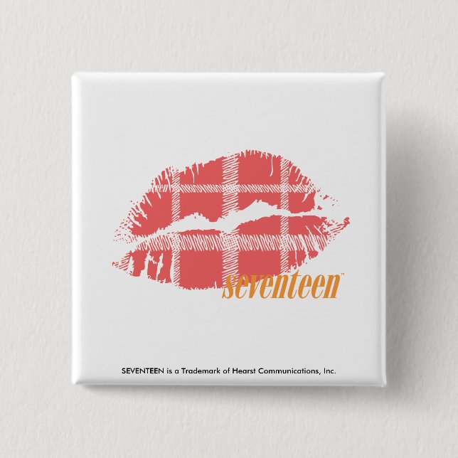 Badge Carré 5 Cm Rose de plaid (Devant)