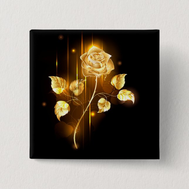 Badge Carré 5 Cm Rose d'or ( rose d'or ) (Devant)
