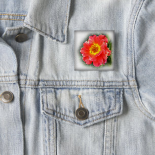 Badge Carré 5 Cm Rose en automne
