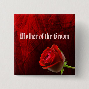 Badge Carré 5 Cm Rose gothique Mère du bouton Groom