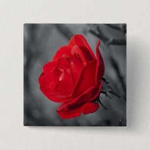 Badge Carré 5 Cm Rose rouge