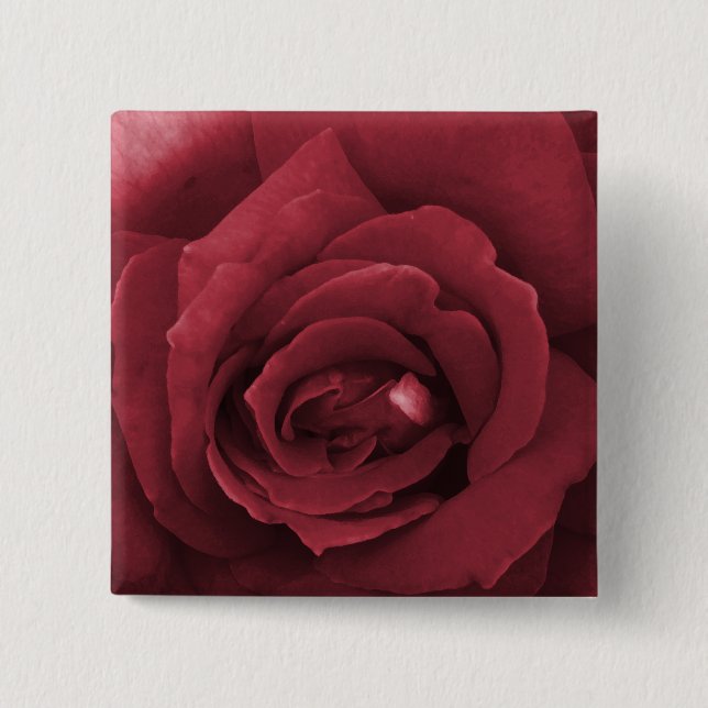 Badge Carré 5 Cm rose rouge (Devant)