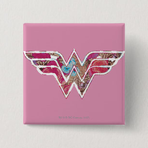 Badge Carré 5 Cm Rose WW