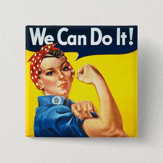 Badge Carré 5 Cm Rosie le Rivetter (Devant)