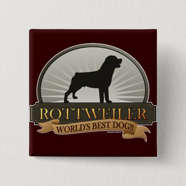 Badge Carré 5 Cm Rottweiler (Devant)