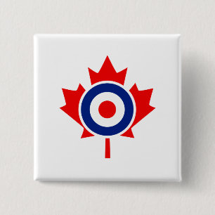 Badge Carré 5 Cm Roundel canadien de feuille d'érable