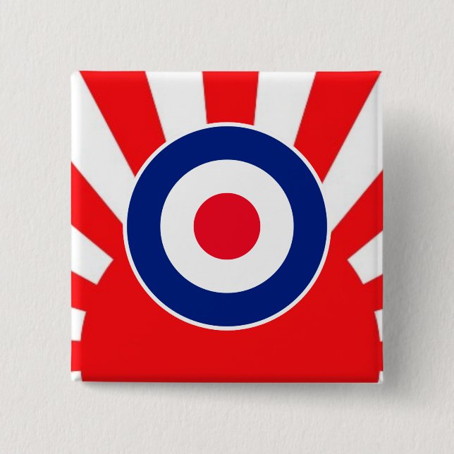 Badge Carré 5 Cm Roundel cible MOD sur Sunburst (Devant)