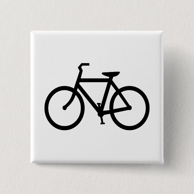 Badge Carré 5 Cm Route de Vélo Noir (Devant)