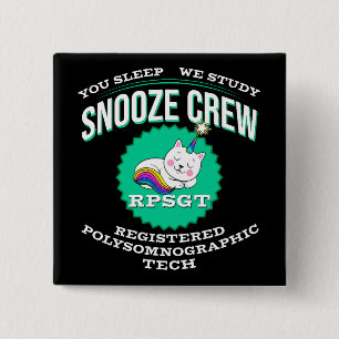 Badge Carré 5 Cm RPSGT Kawaii Unikitty Snooze PolySomnoGraphic Tech