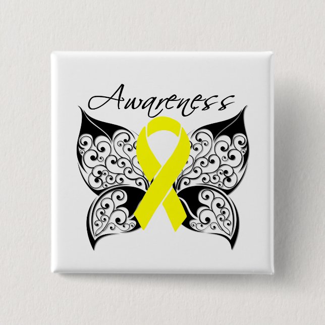 Badge Carré 5 Cm Ruban à papillon Sarcoma (Devant)