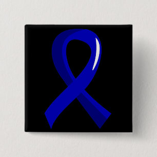 Badge Carré 5 Cm Ruban bleu 3 de cancer du colon