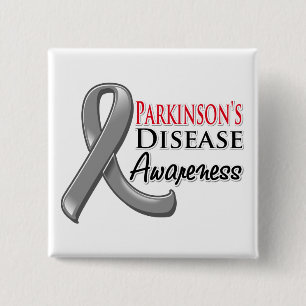 Badge Carré 5 Cm Ruban de conscience de la maladie de Parkinsons