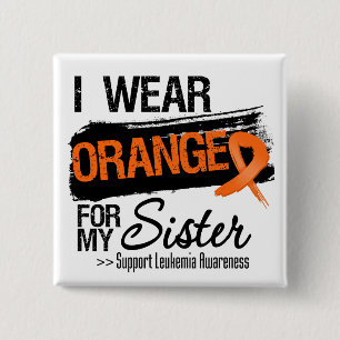 Badge Carré 5 Cm Ruban de leucémie pour ma soeur