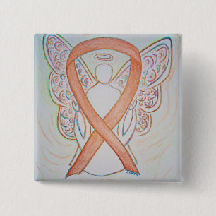 Badge Carré 5 Cm Ruban de sensibilisation à l'angle or Peintures d'