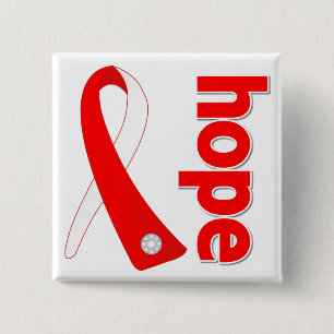 Badge Carré 5 Cm Ruban d'espoir d'anémie aplastique