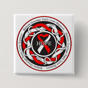 Badge Carré 5 Cm Ruban entrelacé par espoir de DM