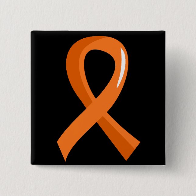 Badge Carré 5 Cm Ruban orange 3 de milliseconde (Devant)