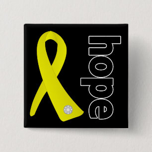 Badge Carré 5 Cm Ruban Sarcoma Cancer Hope