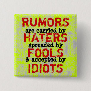 Badge Carré 5 Cm RUMEURS ~ Truisme des boutons