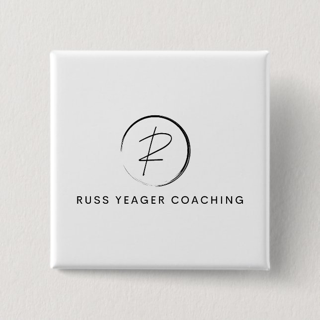 Badge Carré 5 Cm Russ Yeager Coaching Signature Logo (Devant)
