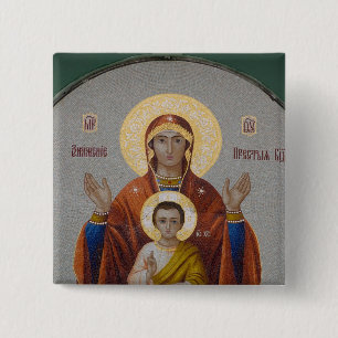Badge Carré 5 Cm Russie, Moscou, colline des Sparrow, église de la